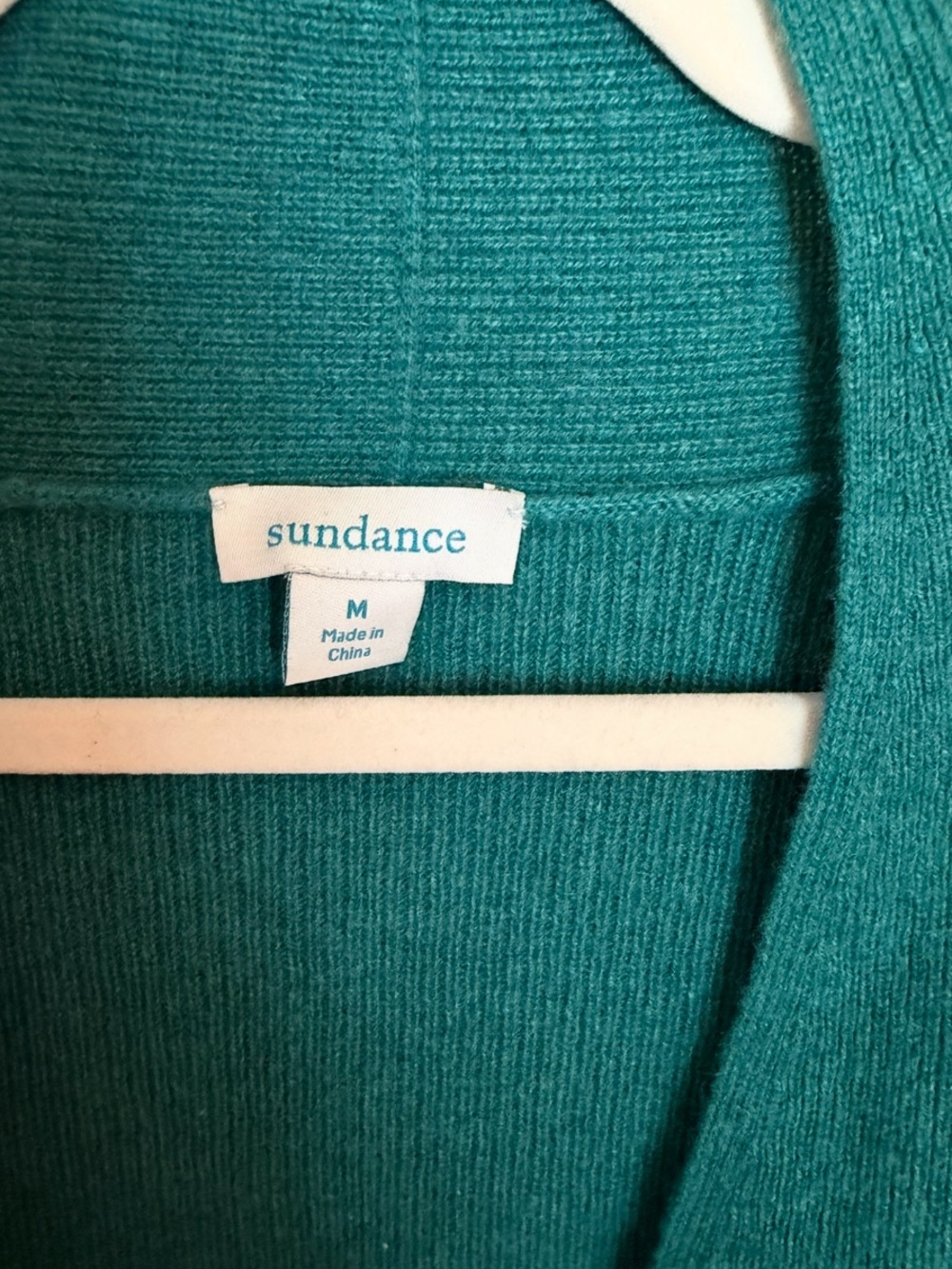 Sundance Teal Cashmere V-Neck Wrap Sweater - Picture 6 of 7